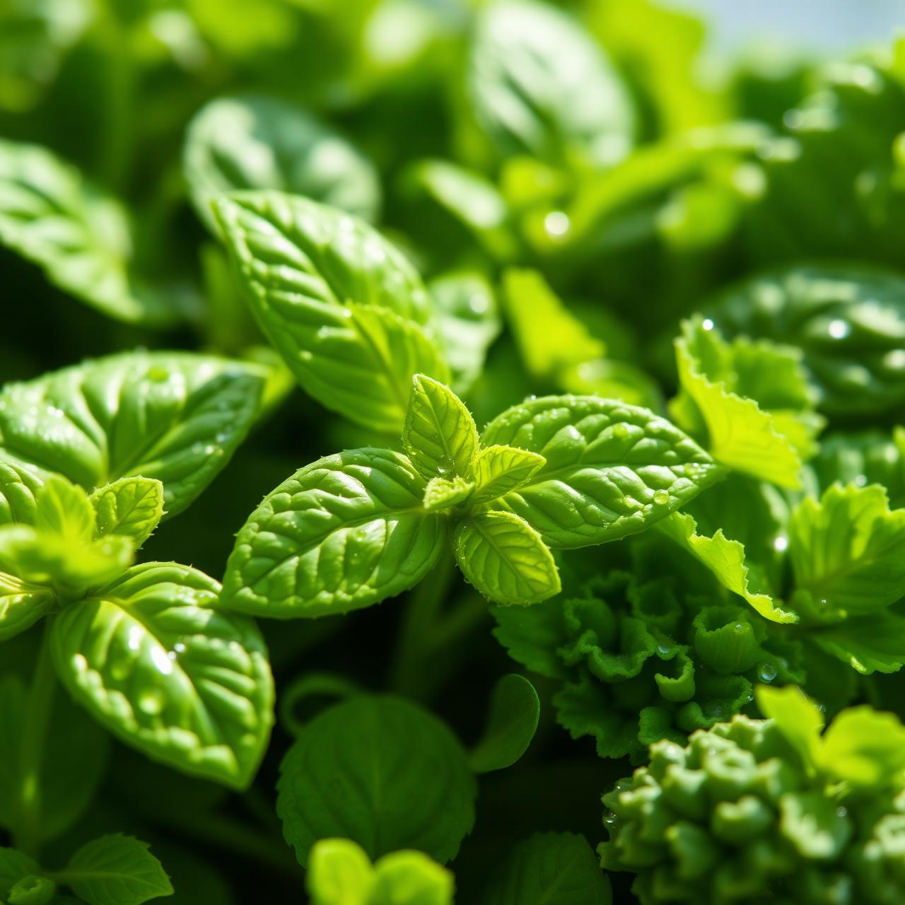 Fresh herbs and greens